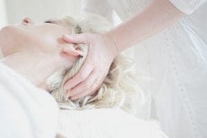 woman having a head massage